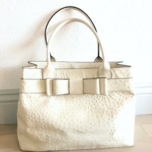 Kate Spade Charm City White Ostrich Bow Purse